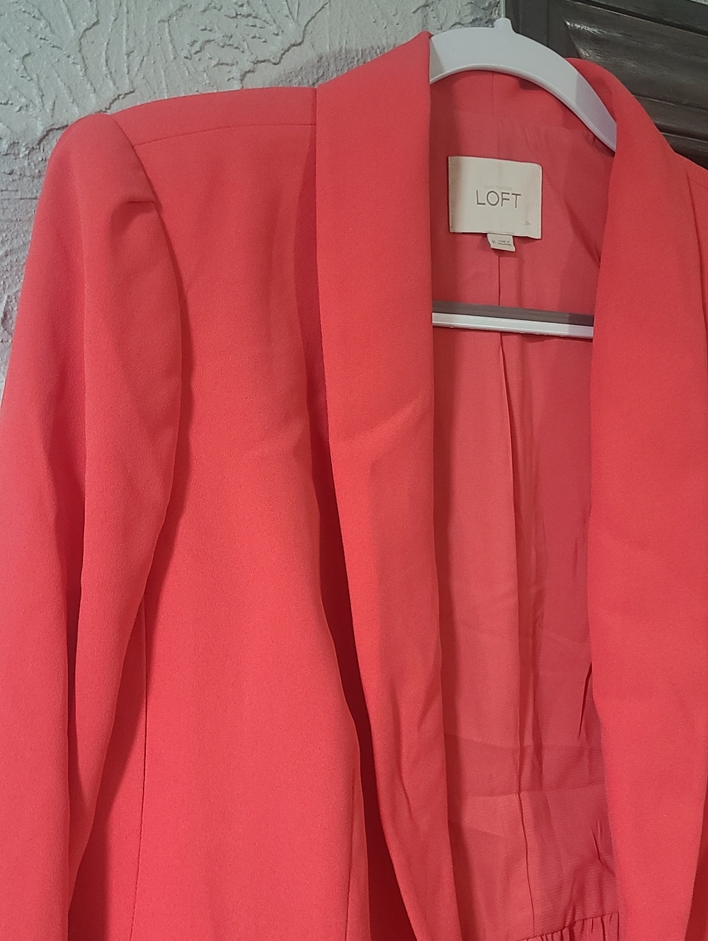 LOFT Coral-Pink Shawl Collar One Button Blazer - Picture 10 of 15